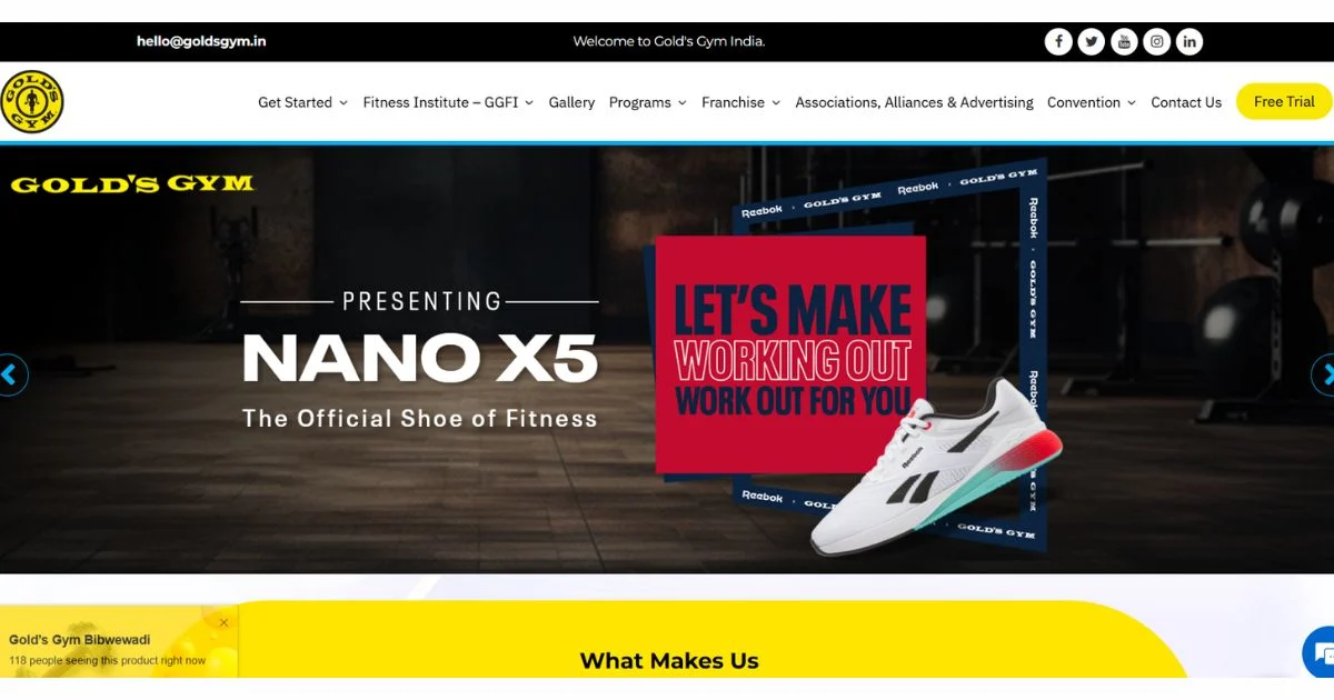 Health and Fitness Franchise - golds gym